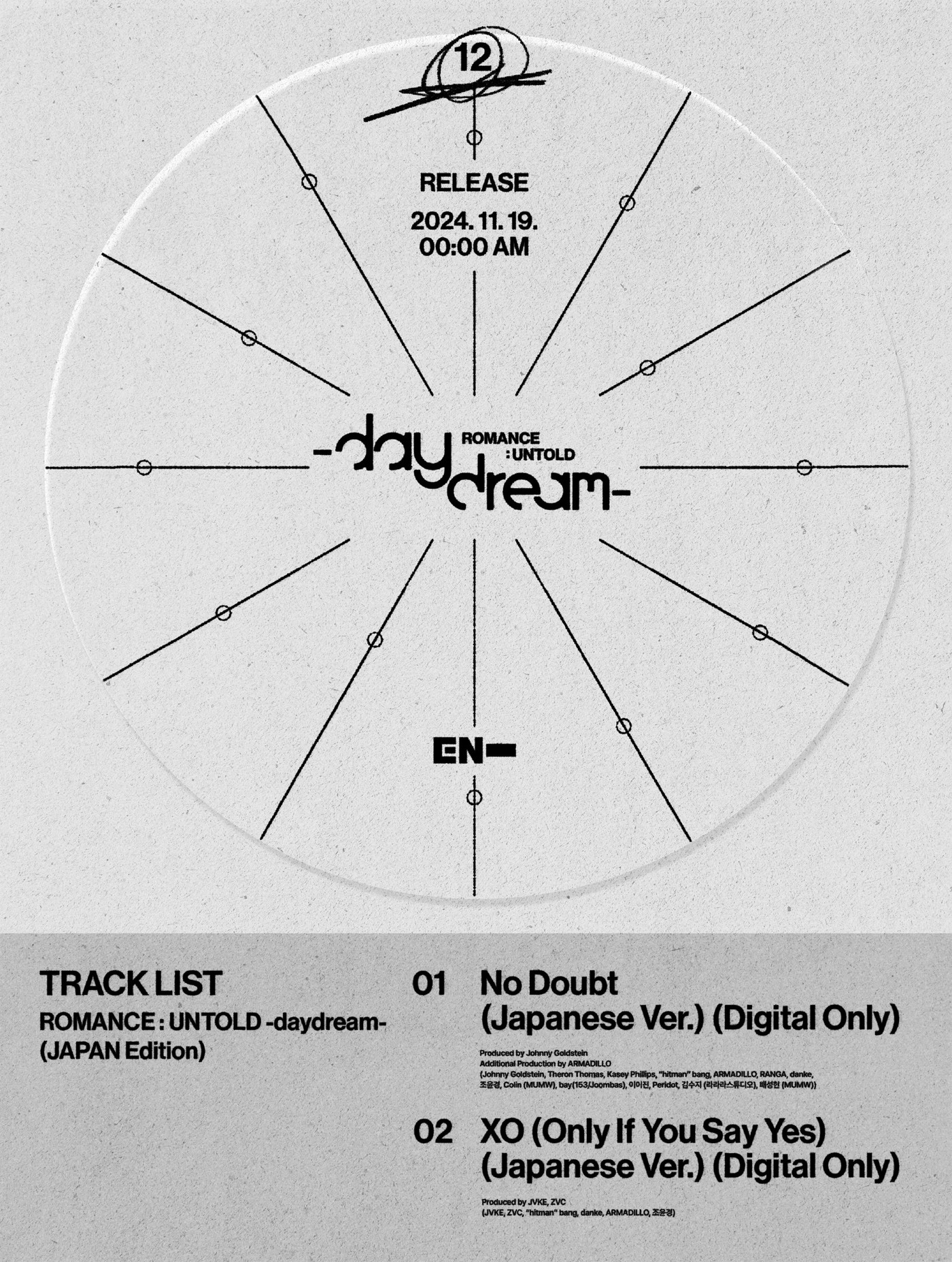 ENHYPEN、2nd Studio Repackage Album『ROMANCE : UNTOLD -daydream-』のトラックリスト解禁