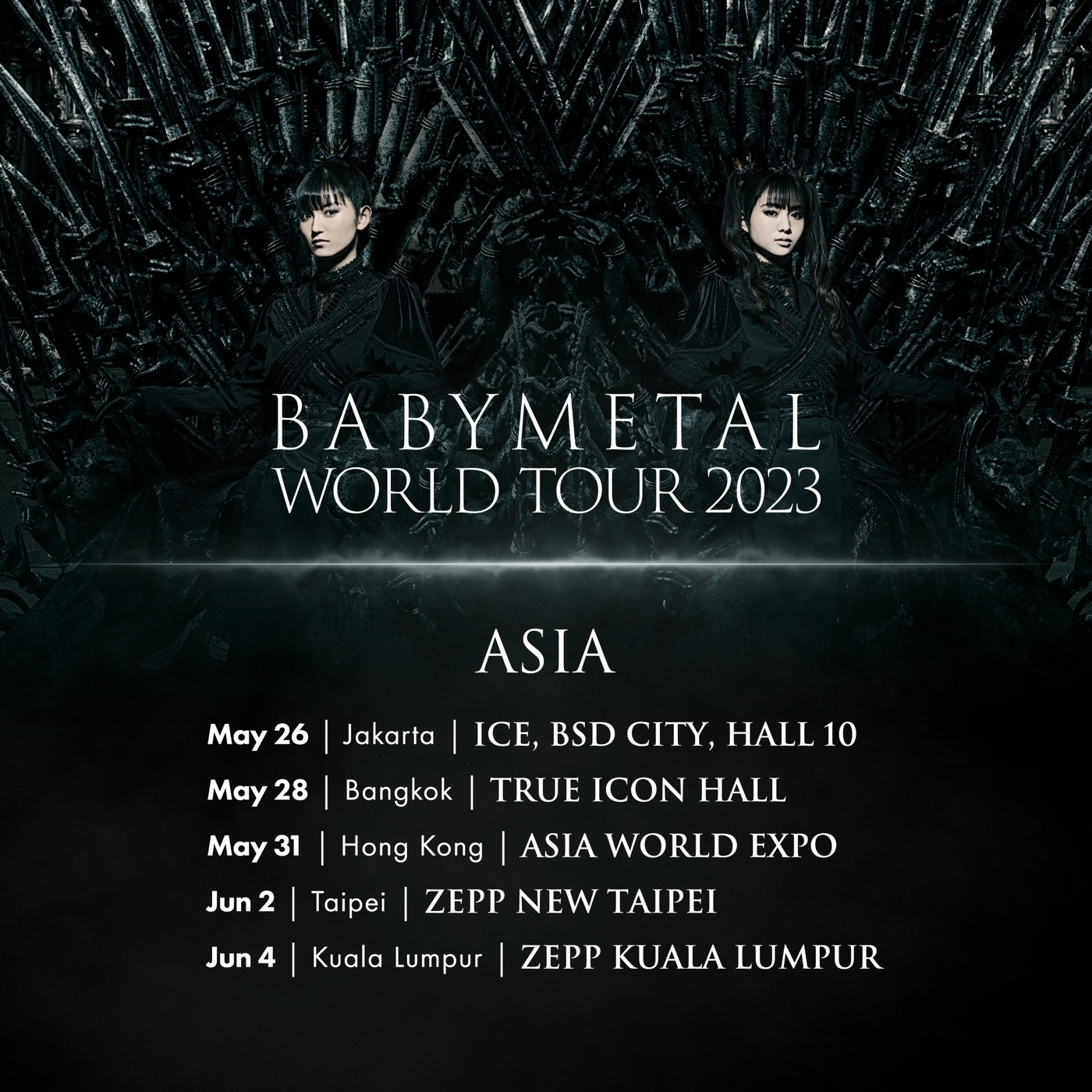 BABYMETAL、初のアジア＆オーストラリアを巡るツアー開催決定 – THE